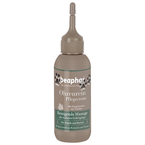 Premium Ohrenrein Pflegecreme | Sanfter Ohrenreiniger für Hunde & Katzen | Mit Extrakt aus Rosmarin & Thymian | Ohne Silikone | 125 ml von beaphar