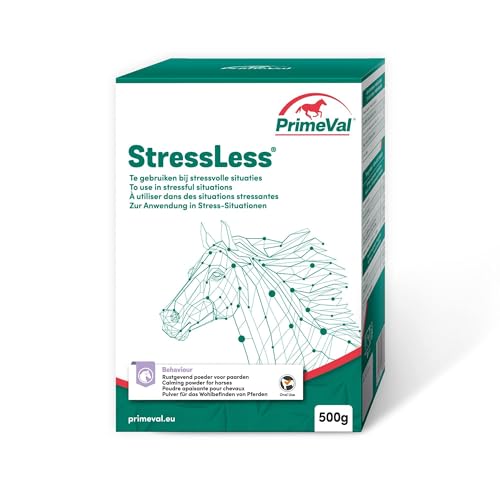 PrimeVal Stressless Horse - Trimagnesiumcitrat, Chicorée-Faser, Hefe - Natürliches beruhigendes Ergänzungsmittel, geeignet für Pferdetransport und Tierarztbesuche - 500 Gramm Pulver von beaphar