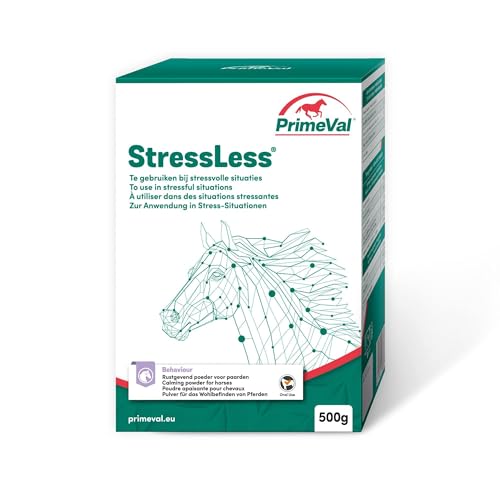 PrimeVal Stressless Horse - Trimagnesiumcitrat, Chicorée-Faser, Hefe - Natürliches beruhigendes Ergänzungsmittel, geeignet für Pferdetransport und Tierarztbesuche - 500 Gramm Pulver von PRIMEVAL