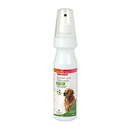 BEAPHAR - Zecken- Und Flohschutz Spray Für Hunde Ab 12 Wochen - Sofortwirkung - 7 Tage Schutz Vor Zecken, Flöhen und Mücken - Sofortschutz - Einfach Aufsprühen und Hund Schützen - 150 ml von beaphar