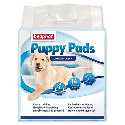 BEAPHAR - Puppy Pads - Für Hunde Und Katzen - Alle Altersgruppen - Saugfähiges Material - Unterstützt Die Erziehung Zur Stubenreinheit - 60x60cm - 14 Stück - Weiß von beaphar