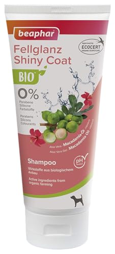 beaphar 17741 Bio Shampoo Fellglanz für Hunde, angereichert mit Macadamiaöl und Hibiskus aus biologischem Anbau, 200 ml, Weiß beaphar 17741 Bio Shampoo Fellglanz für Hunde, angereichert mit Macadamiaöl und Hibiskus aus biologischem Anbau, 200 ml, Weiß von beaphar