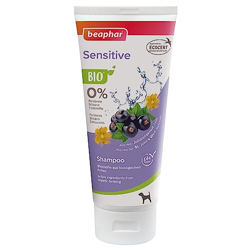 beaphar Bio Shampoo Sensitive für Hunde, angereichert mit Johanniskraut und Cassis aus biologischem Anbau, 200 ml, Weiß beaphar Bio Shampoo Sensitive für Hunde, angereichert mit Johanniskraut und Cassis aus biologischem Anbau, 200 ml, Weiß von beaphar