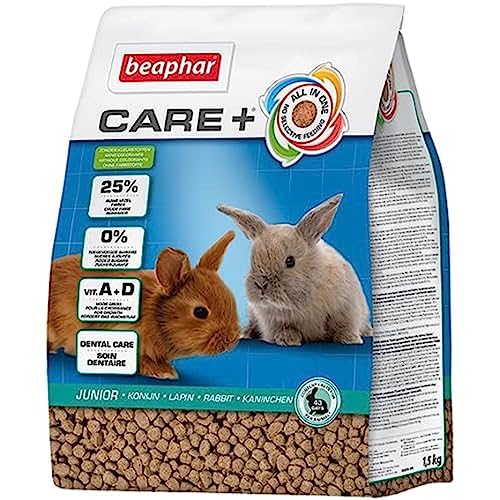 beaphar Care+ Kaninchen Junior | Fördert den gesunden Zahnabrieb | Kaninchenfutter bis zum 10. Lebensmonat | Mit Alfalfa, Vitamin A, Kalzium | 1,5 kg von beaphar