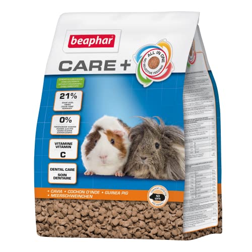 BEAPHAR - Care+ Meerschweinchen - Für Nager, Kleinsäuger - Vitamin C Und E, Rohfaser, Grüner Tee-Extrakt, Echinacea - Gesundheitsförderung, Optimale Verdauung, Natürliche Zahnabnutzung - 1,5 kg von beaphar