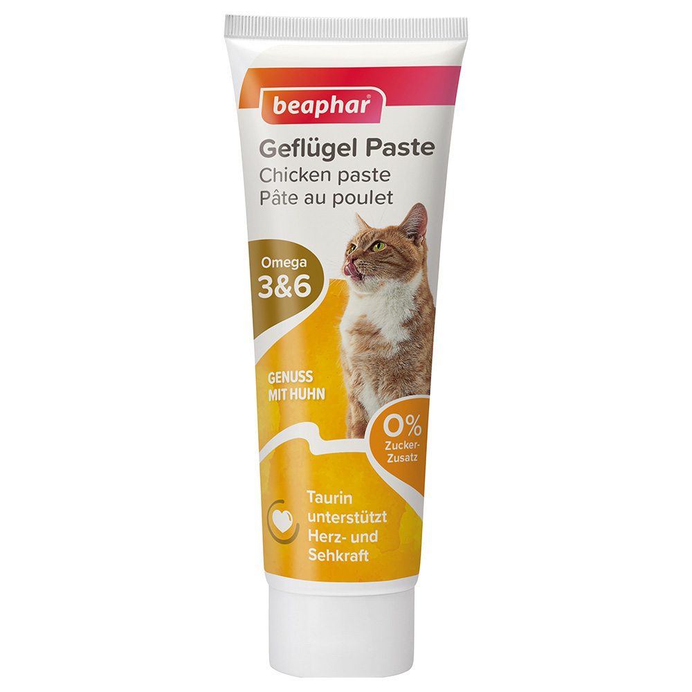 beaphar Geflügel Paste für Katzen -Sparpaket 2 x Geflügel (2 x 100 g) von beaphar