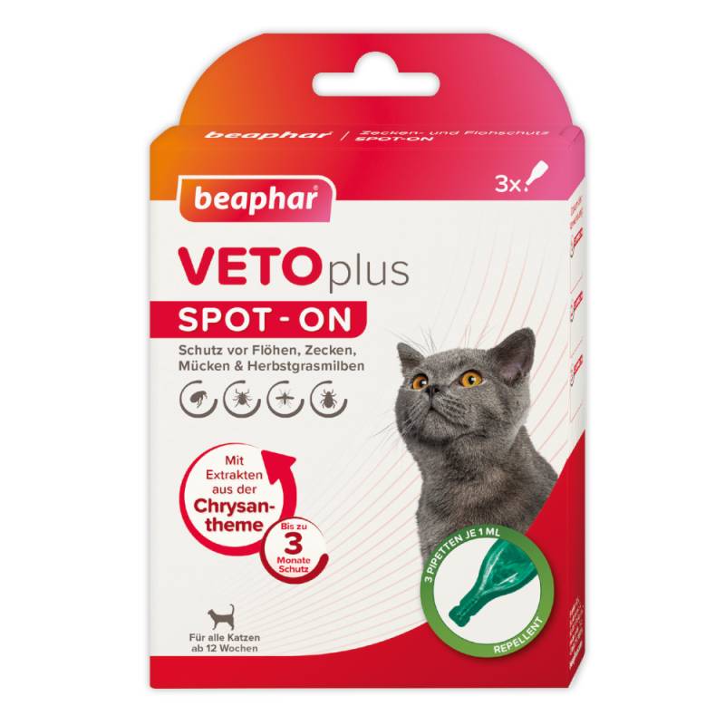 beaphar VETOplus SPOT-ON für Katzen - 3 Pipetten x 1 ml von beaphar