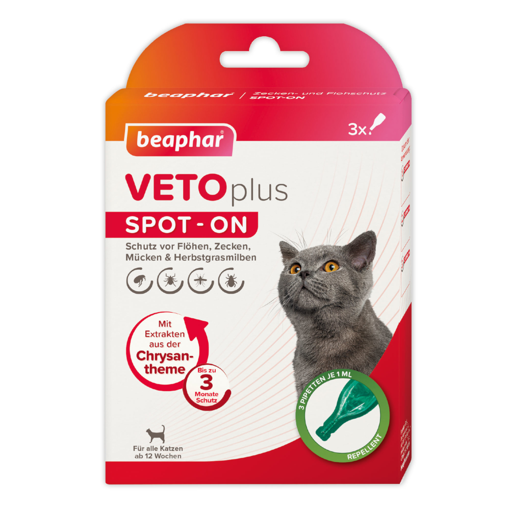 beaphar VETOplus SPOT-ON für Katzen - 3 Pipetten x 1 ml von beaphar
