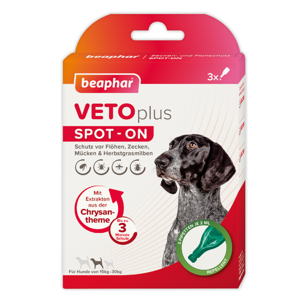 beaphar VETOplus SPOT-ON für mittelgroße Hunde - 3 Pipetten x 2 ml von beaphar