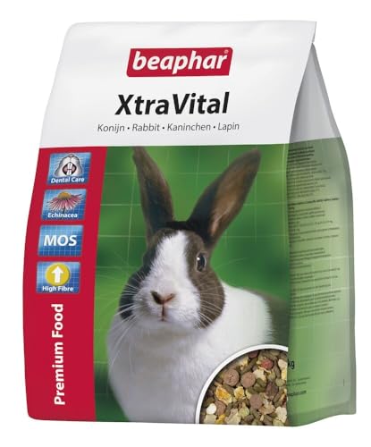 XtraVital Kaninchen Futter | Ausgewogenes Kaninchenfutter | Mit zahnpflegenden Eigenschaften | Geringer Fettgehalt | Mit Echinacea & Alfalfa | 2.5 kg von beaphar