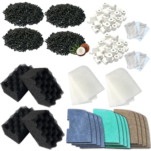 Aquarium-Filter-Set für Fluval 307/407 Kanisterfilter, einschließlich Bio-Schwammfilter, Aktivkohle, Keramikringe, Netzbeutel, Ammoniak-/Phosphat-/Nitrit-Entferner-Pads, 36-teilig Aquarium-Filter-Set für Fluval 307/407 Kanisterfilter, einschließlich Bio-Schwammfilter, Aktivkohle, Keramikringe, Netzbeutel, Ammoniak-/Phosphat-/Nitrit-Entferner-Pads, 36-teilig von beaufan