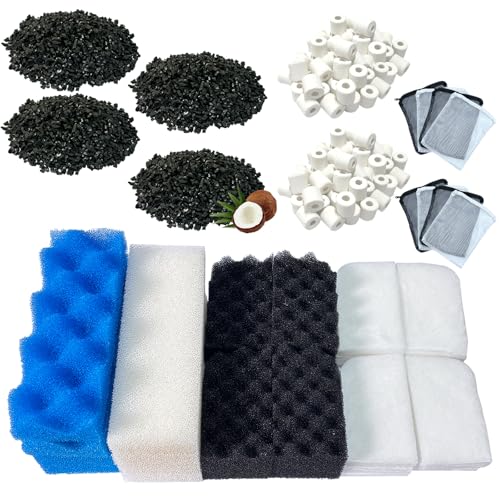 beaufan 2 Aquarium Filtermedien Kits Kompatibel mit Fluval 306/307 Kanister Aquarium Filter, Wartung und Ersatz Filtermedien 38 Stück von beaufan