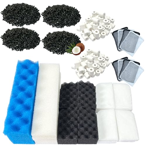 beaufan 2 Aquarium Filtermedien Kits Kompatibel mit Fluval 406/407 Kanister Aquarium Filter, Wartung und Ersatz Filtermedien 38 Stück von beaufan