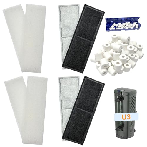 beaufan 2er-Set Aquarium-Filtermedien, kompatibel mit Fluval U3 Unterwasserfilter, inklusive 4 Kohleschaum-Filterpads, 4 Schwammfilter und 1 Keramikring, passend für Süß- und Salzwasseraquarien beaufan 2er-Set Aquarium-Filtermedien, kompatibel mit Fluval U3 Unterwasserfilter, inklusive 4 Kohleschaum-Filterpads, 4 Schwammfilter und 1 Keramikring, passend für Süß- und Salzwasseraquarien von beaufan