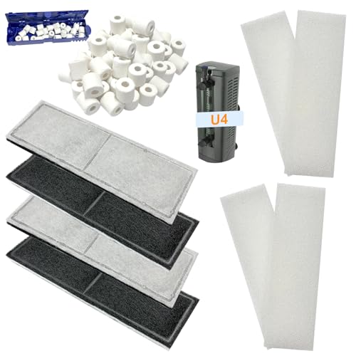beaufan 9 Stück Aquarium-Filtermedien, Kompatibel mit Fluval U4 Innenfilter A480, Süß- und Meerwasseraquariumfilter, enthält 4 Schaumstoffpads, 4 Polycarbonat-Kartuschen und 1 Keramikring beaufan 9 Stück Aquarium-Filtermedien, Kompatibel mit Fluval U4 Innenfilter A480, Süß- und Meerwasseraquariumfilter, enthält 4 Schaumstoffpads, 4 Polycarbonat-Kartuschen und 1 Keramikring von beaufan