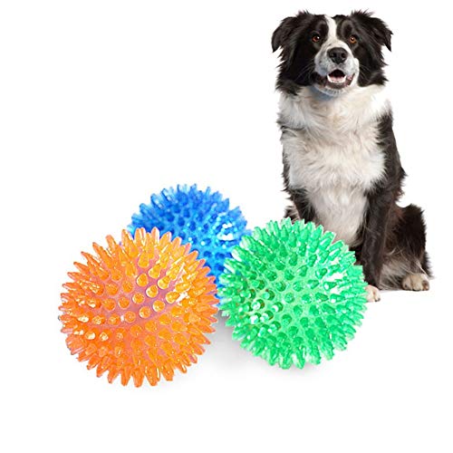 beautyhe Hunde Spielzeug Robuster Naturkautschuk Glühen Ball Quietschspielzeug Hund Bissfeste Hundezahnbürste FüR Kleine Mittlere Und GroßE HundeßE Hunde 6.5cm von beautyhe
