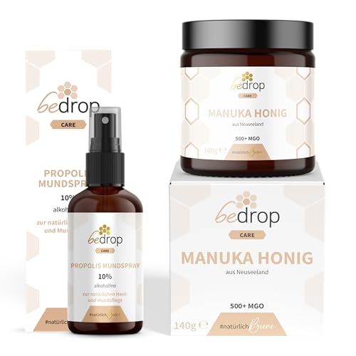 bedrop | Das Tier Set - Propolis Spray (alkoholfrei) & Manuka Honig MGO 500+ für Hunde, Katzen, Pferde & Allen Anderen Tieren von bedrop