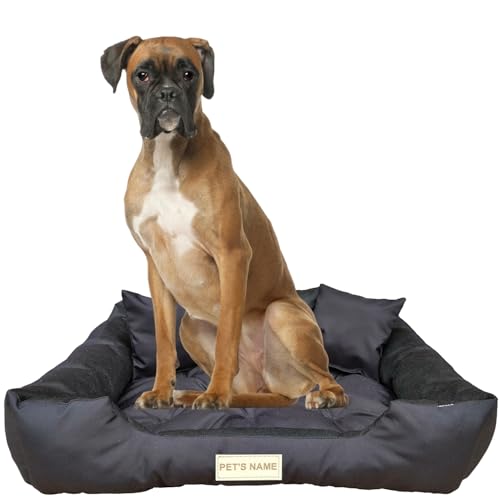 beeco STORE Hundebett Grosse Hunde - Hundebett Wasserdicht - Schwarz L - Waschbares Hundebett für große Hunde - Hundebett Abwaschbar – groß - Hundebett Waschbar – Hundekissen Grosse Hunde von beeco STORE