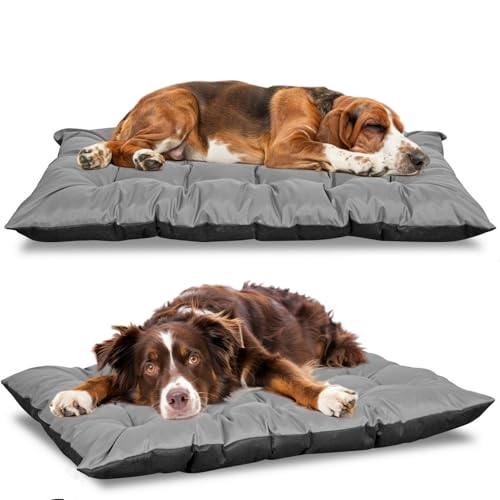 beeco STORE Hundebett Grosse Hunde 100x70cm, Hundebett Wasserdicht | Made in UE Nicht China | Grau Hundekissen Grosse Hunde, Hundebett Waschbar | Waschbares Hundebett XXL für große Hunde von beeco STORE