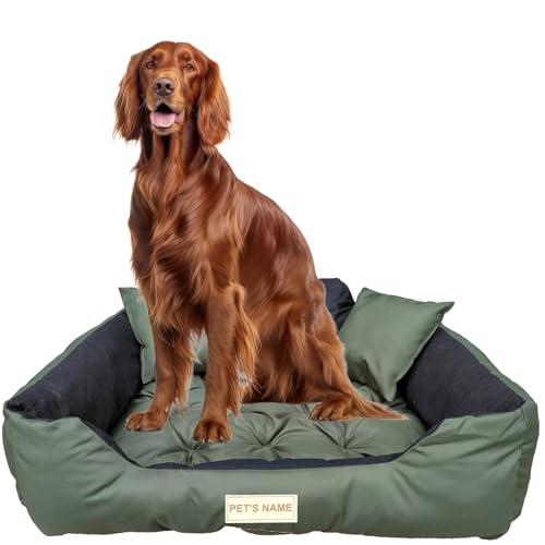 beeco STORE Hundebett Grosse Hunde - Grün Hundebett Wasserdicht - Waschbares Hundebett XL für große Hunde - Hundebett Abwaschbar - Hundebett groß - Hundebett Waschbar – Hundekissen Grosse Hunde von beeco STORE