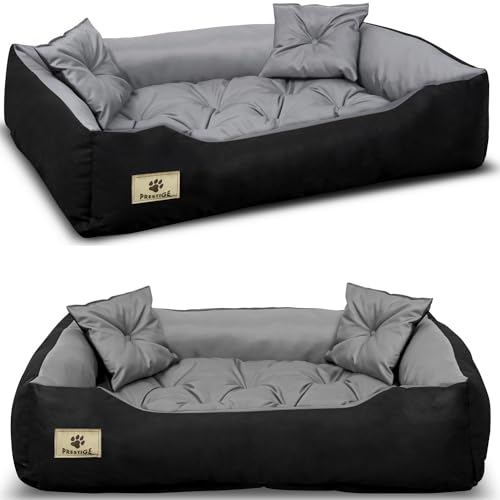 beeco STORE Hundebett Grosse Hunde | Waschbär & Wasserdicht Hundekissen | Größe: L-100x75, Farbe: Grau | Made in EU Nicht China | Außen & Innen | Hundesofa, Orthopädisches Hundebetten von beeco STORE