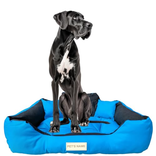 beeco STORE Hundebett Grosse Hunde - Blau Hundebett Wasserdicht - Waschbares Hundebett 3XL für große Hunde - Hundebett Abwaschbar - Hundebett groß - Hundebett Waschbar – Hundekissen Grosse Hunde von beeco STORE