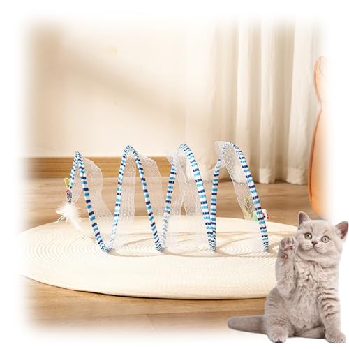 Gertar Cat Tunnel,Spiral Cat Tunnel Toy,Gertar S Type Cat Tunnel Toy,Gertar Cat Toy,Folded Cat Spring Tunnels Toy for Indoor Cats Interactive Cat Tube Toys with Furry Ball (C) von behound