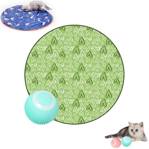 behound Gertar Cat Toy,Guitar Cat Toy,2 in 1 Simulated Interactive Hunting Gertar Cat Toy, Interactive Cat Ball,Cat Hunting Toys for Indoor Cats,Moving Cat Toys (L,Green) von behound
