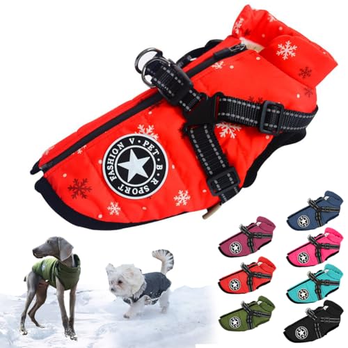 behound Pawbibi Sport - Waterproof Winter Jacket with Built-in Harness, Pawbibi Dog Warm Jacket with Harness, Fashion Sports Dog Coats for Small and Large Dogs Winter Waterproof (L,Snow) von behound