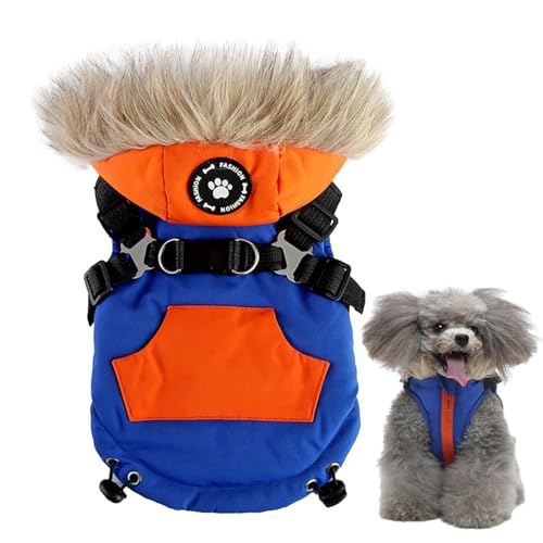 Hundejacke für den Winter, warm, winddicht, mit Kapuze, bequeme Hundebekleidung, Outdoor-Jacke mit Traktionsschnalle für kleine, mittelgroße und große Hunde, kaltes Wetter Bellv von bellv
