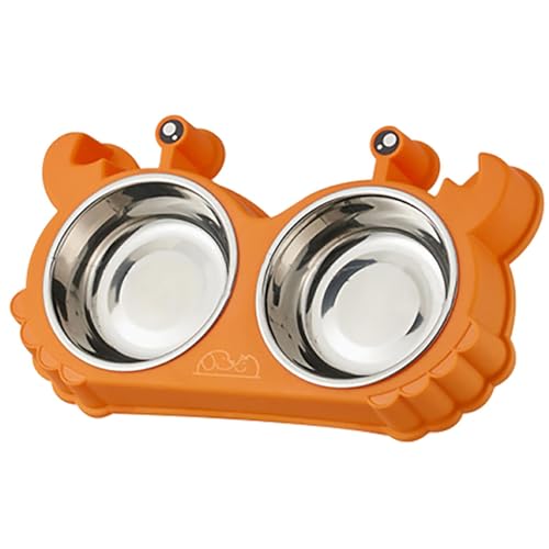 Pet Food Station, 2 in 1 Gesunde Haustier Futternapf Edelstahl Haustier Wassernapf Anti Erbrechen Katzenfutter Schüssel Erhöhte Haustier Wassernapf Große Kapazität Haustier Schüssel für Kleine Große von bellv