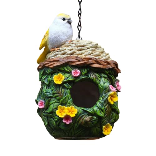 Vogelhaus | Wetterfestes Vogelnest aus farbigem Harz mit Blätterblüten, Nistkasten in Not für Wildvögelbeobachtung im Freien, buntes Futterhaus Bellv Vogelhaus | Wetterfestes Vogelnest aus farbigem Harz mit Blätterblüten, Nistkasten in Not für Wildvögelbeobachtung im Freien, buntes Futterhaus Bellv von bellv