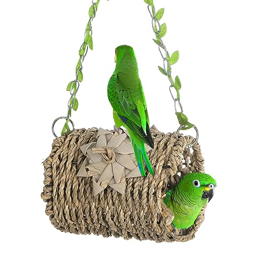 Vogelhaus für Papageien, Seegras, atmungsaktives Versteck, Vogelspielzeug, Hängematte, Schaukelnest für kleine bis mittelgroße Vögel, Conures Bellv Vogelhaus für Papageien, Seegras, atmungsaktives Versteck, Vogelspielzeug, Hängematte, Schaukelnest für kleine bis mittelgroße Vögel, Conures Bellv von bellv