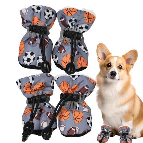 Winterhundestiefel | 4 Stück Outdoor-schützende warme Schuhe Fleece-Stiefel für Hunde | Welpen-Outdoor-Zubehör für Dobermann, Pinscher, Pudel, Deutscher Schäferhund, Bellv Winterhundestiefel | 4 Stück Outdoor-schützende warme Schuhe Fleece-Stiefel für Hunde | Welpen-Outdoor-Zubehör für Dobermann, Pinscher, Pudel, Deutscher Schäferhund, Bellv von bellv