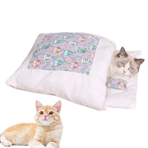 bellv Haustierschlafsack, Katzentasche mit Kissen, weich, maschinenwaschbar, bequem, warm, rutschfest, für Welpen und Kätzchen im Innenbereich bellv Haustierschlafsack, Katzentasche mit Kissen, weich, maschinenwaschbar, bequem, warm, rutschfest, für Welpen und Kätzchen im Innenbereich von bellv