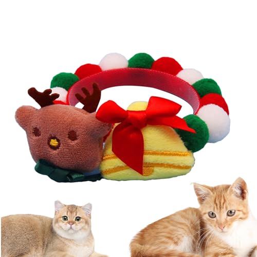 bellv Hundehalsbänder für den Urlaub – Plüschhalsband für Hunde und Katzen | für den Urlaub, abnehmbar, verstellbar, mit Plüschpuppenanhänger, Plüsch-Halsband für Thanksgiving von bellv