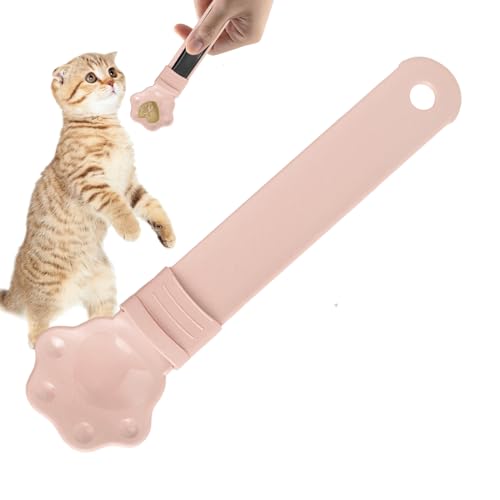 bellv Katzenstreifen-Quetschlöffel – Katzenlöffel, Katzenstreifen, Katzensnackschaufel, Katzenpfotenform | Leckbarer Haustier-Futterspender und Katzenlöffel, Katzenleckerlis Löffel, von bellv
