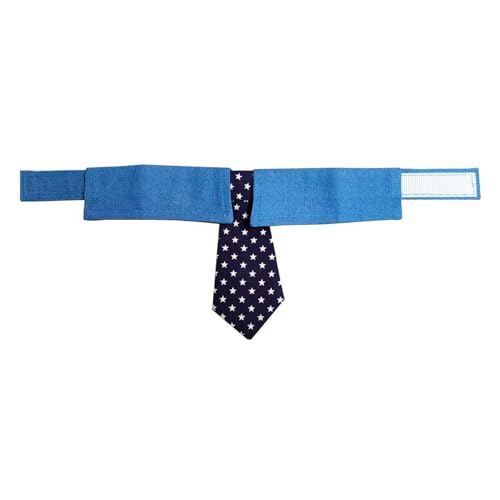 bephible Einfach zu tragendes Haustierhalsband, bequem, verstellbar, Sternmuster, Hunde-Krawatte für Urlaub, Hochzeit, formell, Blau, Größe M von bephible