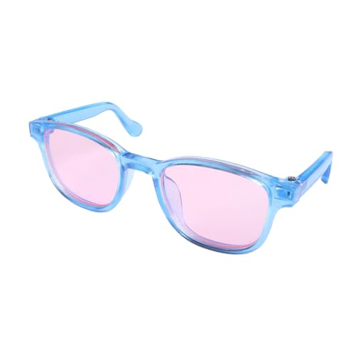 bephible Glatte Haustier-Sonnenbrille, modisch, leicht, tragbar, für Hunde, Katzen, Windschutz, kleine Tiere, langlebig, bequem, Blau / Rosa von bephible