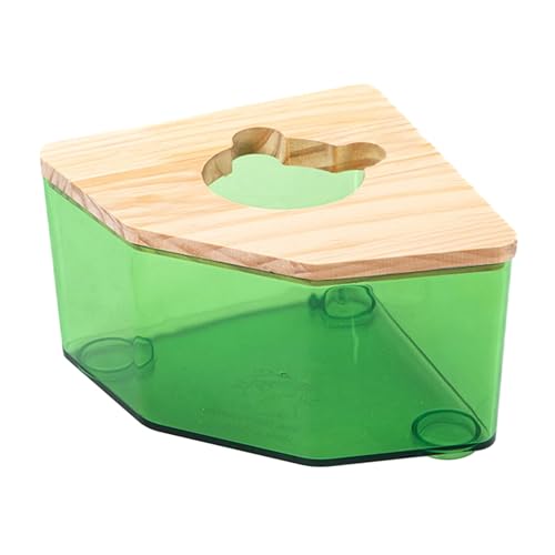 bephible Großes Hamsterbad, transparent, für Hamster, Badezimmer, Sandbad, Behälter, kleines Haustierzubehör, Grün von bephible