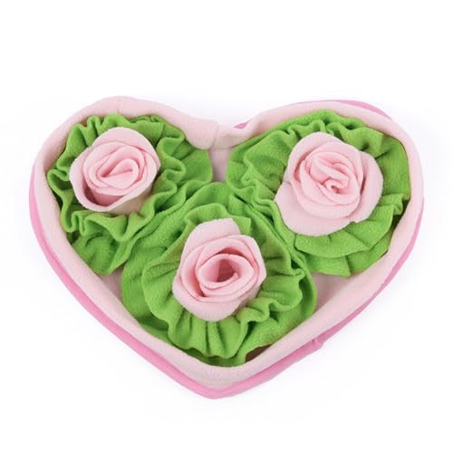 bephible Pet Sniffing Pad Slow Eating Dog Bowl Alternative Mat Interactive Snuffle for Dogs Feeding Mental Stimulation Heart Rose Flower Shape Lick Puzzle E von bephible