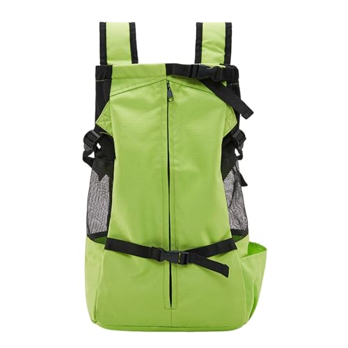 bephible Verstellbare Haustier-Tragetasche mit Traktionsschnalle, kratzfester Rucksack für kleine Hunde, Taschenbefestigung, faltbar, atmungsaktiv, ideal für Outdoor-Reisen, Wandern, Grün von bephible