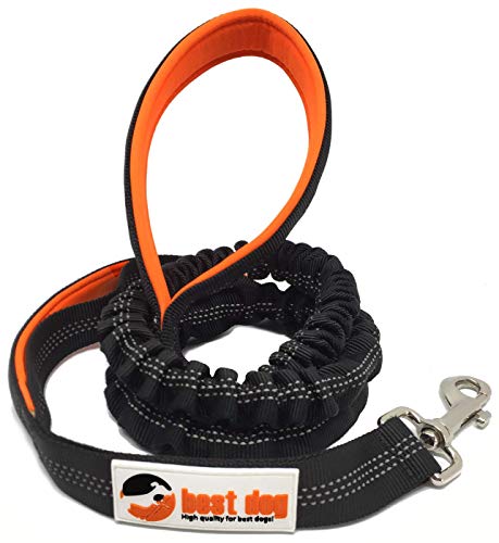 BEST DOG Premium Hundeleine für große Hunde (Orange-Schwarz) von best dog