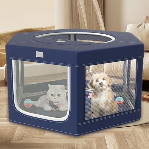 Hunde-Laufstall 114,4 x 114,7 cm, sechseckiger Typ Welpenlaufstall mit Tor für Welpen, Katze, Haustier-Laufstall mit Dach für draußen und drinnen, verdickter Stoff, sicherer und stabiler Hundezaun Hunde-Laufstall 114,4 x 114,7 cm, sechseckiger Typ Welpenlaufstall mit Tor für Welpen, Katze, Haustier-Laufstall mit Dach für draußen und drinnen, verdickter Stoff, sicherer und stabiler Hundezaun von besuhot