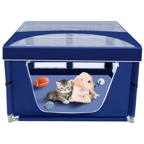 besuhot Welpenlaufstall 42 × 42 Zoll, Hunde-Laufstall mit Tor für Welpen, kleine und mittelgroße Hunde, Haustier-Laufstall mit Dach für draußen & drinnen, sicherer und stabiler Hundezaun besuhot Welpenlaufstall 42 × 42 Zoll, Hunde-Laufstall mit Tor für Welpen, kleine und mittelgroße Hunde, Haustier-Laufstall mit Dach für draußen & drinnen, sicherer und stabiler Hundezaun von besuhot