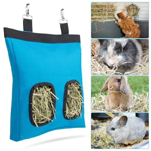 beueyfr Futterspender für Kaninchen, Heu, Meerschweinchen, Heu, zum Aufhängen, für Kleintiere, 600D-Oxford-Stoff, Blau beueyfr Futterspender für Kaninchen, Heu, Meerschweinchen, Heu, zum Aufhängen, für Kleintiere, 600D-Oxford-Stoff, Blau von beueyfr