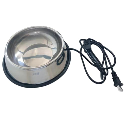 Beheizter Wassernapf, beheizte Hundeschüssel mit Temperaturregelung, langlebige Heizschale für Hunde, kabelgebundene Heizschüsseln aus Edelstahl, beheizte Wassernapf für T von bevog