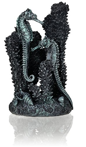 biOrb 55061 Seepferdchen S, schwarz - Kleine Seepferdchen-Skulptur mit Korallen zur individuellen Gestaltung von Süßwasseraquarien und Meerwasseraquarien von biOrb
