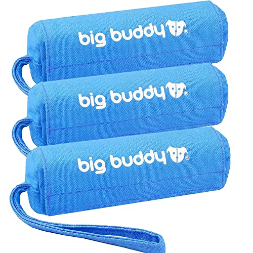 big buddy Canvas Futterdummy, Futterbeutel für Hunde, Apportierdummy zur Hundeerziehung (Dreierpack, Blau) von big buddy