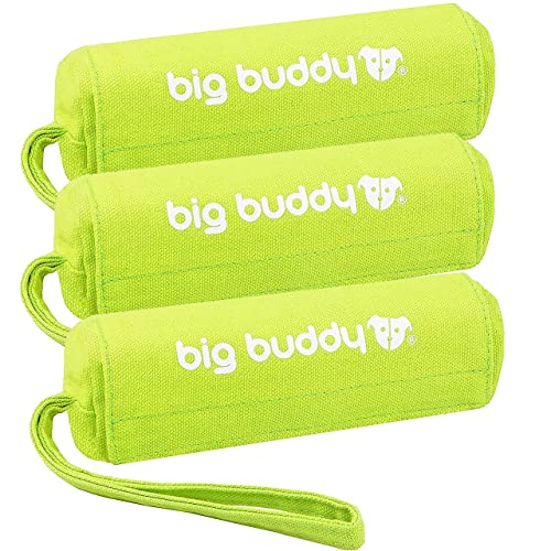 big buddy Canvas Futterdummy, Futterbeutel für Hunde, Apportierdummy zur Hundeerziehung (Dreierpack, Grün) von big buddy